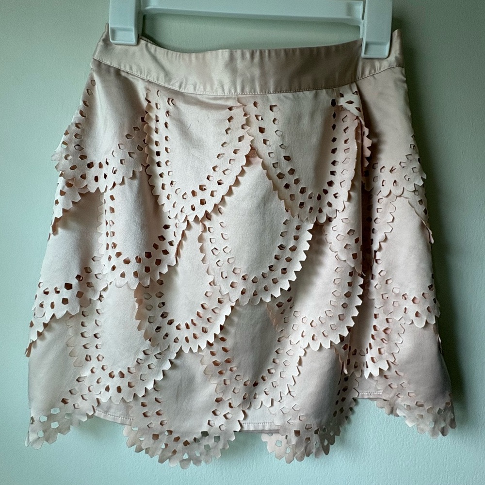 Elegant Cream Lace Skirt